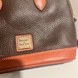 Dooney & Bourke Women's Pebble Leather Zip Brown Bag Handbag Purse